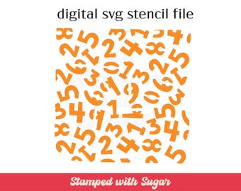 Number Scatter | SVG FILE | School| Cookie Stencil | Digital File