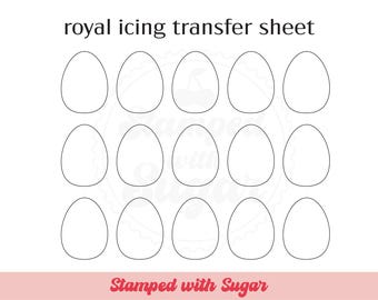 Egg Royal Icing Transfer Sheet | Cookie Printable | Basic Shape | Easter Spring | Digital File