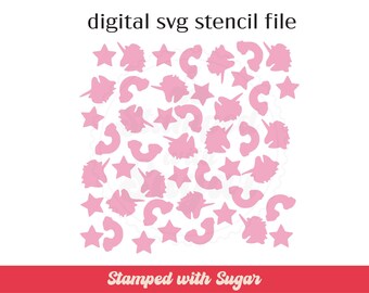 Unicorn Scatter | SVG FILE | Cookie Stencil  | Pattern  | Background | Cute Modern | Instant Download | Digital File