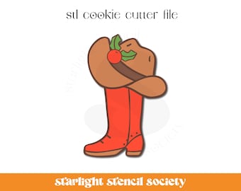 Cowboy Hat Boot STL Cookie Cutter File | Basic Shape | Christmas Western | Custom Cookie Cutter | Instant Download