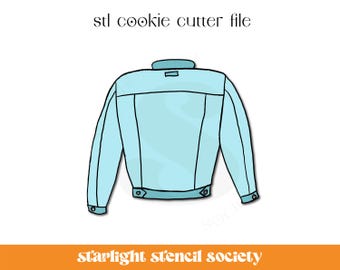 Jean Jacket STL Cookie Cutter File | Basic Shape | Girly Outfit | Custom Cookie Cutter | Instant Download