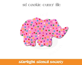Rhino Animal Cracker Cookie STL Cookie Cutter File | Basic Shape | Food | Custom Cookie Cutter | Instant Download