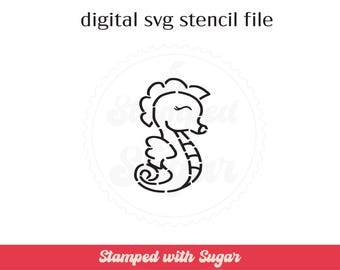 Seahorse PYO  | SVG FILE | Cookie Stencil | paint your own | Digital File | Instant Download | Cute | Girly | Summer