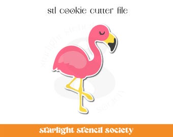 Flamingo STL Cookie Cutter File | Basic Shape | Summer Animal | Custom Cookie Cutter | Instant Download