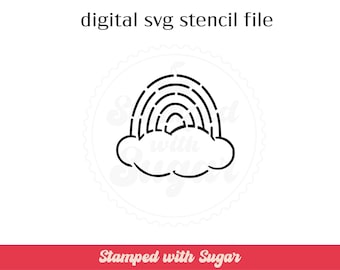 Rainbow PYO  | SVG FILE |Cookie Stencil | paint your own | Digital File | Instant Download | Cute | Girly | Halloween