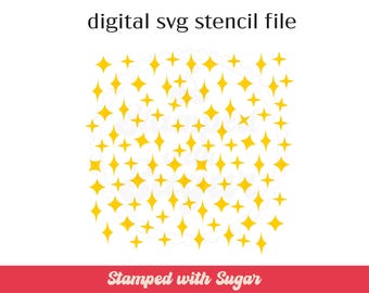 Holly Sparkles | SVG FILE | Patterned Background | Cookie Stencil | Digital File