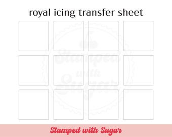 Square Royal Icing Transfer Sheet | Cookie Printable | Basic Shape | Digital File
