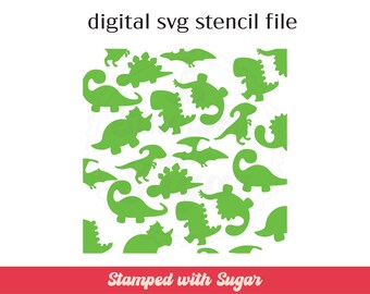 Dino 2 scatter | SVG FILE | Cookie Stencil | Animals | Digital File