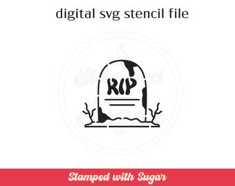 RIP Grave pyo  | SVG FILE | Cookie Stencil | paint your own | Digital File | Instant Download | Tumbstone | Halloween