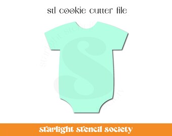 Baby Outfit 1 Outfit STL Cookie Cutter File | Basic Shape | Baby Shower | Custom Cookie Cutter | Instant Download