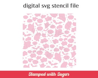 Floral Halloween Mix Scatter | SVG FILE | Cookie Stencil  | Fall | Halloween | Background | Cute Ghosts | Instant Download | Digital File