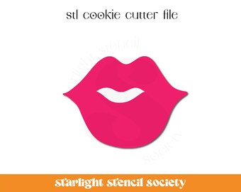 Big Lip STL Cookie Cutter File | Basic Shape | Valentines | Custom Cookie Cutter | Instant Download