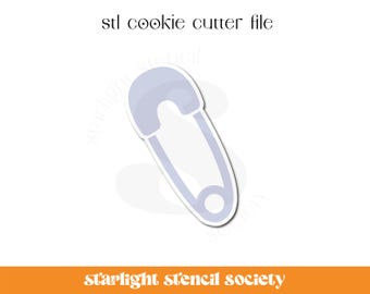 Baby Safety Pin STL Cookie Cutter File | Basic Shape | Baby Shower | Custom Cookie Cutter | Instant Download