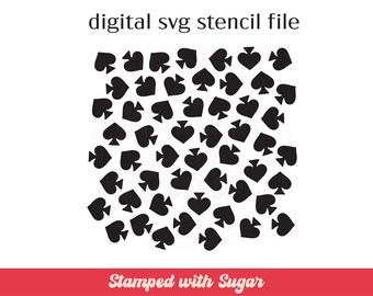 Spade Scatter | SVG FILE | Cookie Stencil | Background | Cards Modern | Instant Download | Digital File