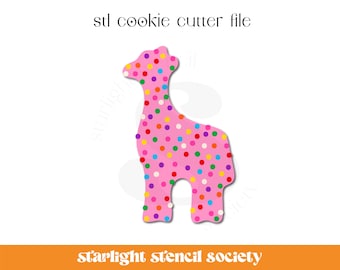 Giraffe Animal Cracker Cookie STL Cookie Cutter File | Basic Shape | Food | Custom Cookie Cutter | Instant Download