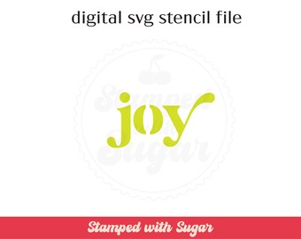 Joy Retro |  SVG File | Cookie Stencil | Christmas | Digital File