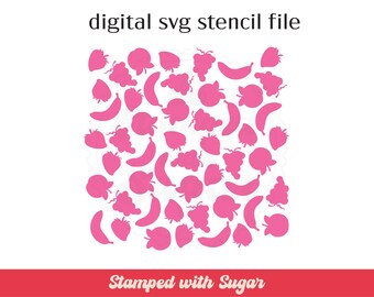 Fruit Scatter |  SVG File |  Food | Fruit | Cookie Stencil | Digital File
