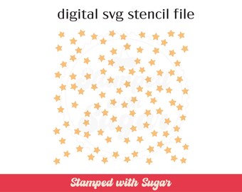 Star Confetti | SVG FILE | Cookie Stencil  | Stripes  | Background | Cute Modern | Instant Download | Digital File