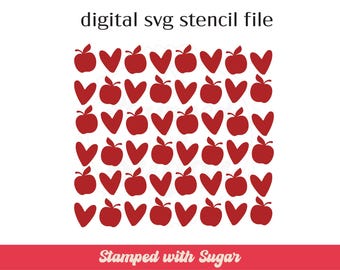 Apple Heart | SVG FILE | School| Cookie Stencil | Digital File