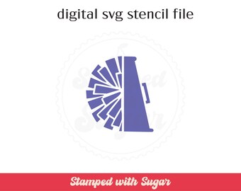 Cheer Pom Pom Megaphone | SVG FILE | Cookie Stencil  | Football Season | Background | Football Field | Instant Download | Digital File