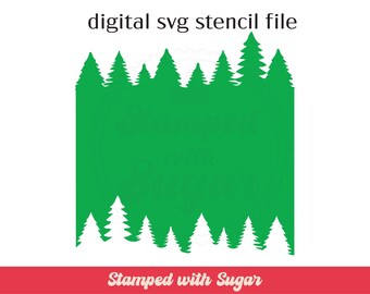 Trees | SVG FILE | Cookie Stencil  | MTN | Background | Cute Modern | Instant Download | Digital File