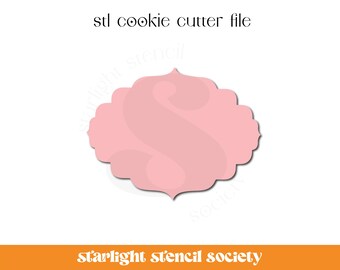 Oval Plaque STL Cookie Cutter File | Basic Shape | Custom Cookie Cutter | Instant Download