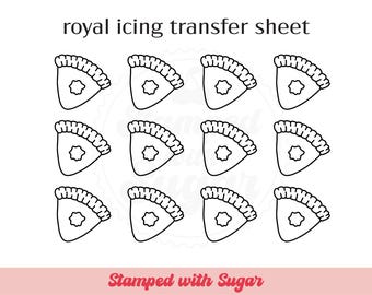 Pumpkin Pie Royal Icing Transfer Sheet | Cookie Printable | Thanksgiving | Food  Fall | Digital File