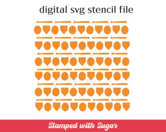 Baseball Bat Rows | SVG FILE | Cookie Stencil | Sports | Digital File