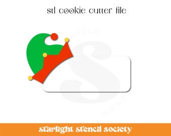 Elf Hat Plaque STL Cookie Cutter File | Basic Shape | Present Christmas  | Custom Cookie Cutter | Instant Download