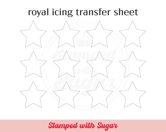 Star Royal Icing Transfer Sheet | Cookie Printable | Basic Shape | Digital File