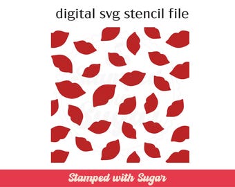 Big Lip Scatter |  SVG FILE | Love | Heart | Cookie Stencil | Valentines Day | Digital File