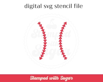 Baseball Stitching 2 | SVG FILE | Cookie Stencil | Sports | Digital File