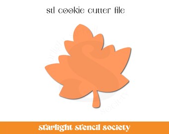 Maple Leaf STL Cookie Cutter File | Basic Shape | Thanksgiving | Fall | Food | Custom Cookie Cutter | Instant Download
