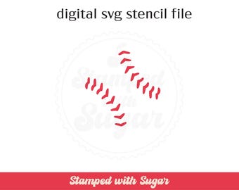 Baseball Stitching | SVG File | Cookie Stencil | Sports | Digital File