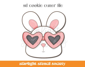 Bunny Sunglasses STL Cookie Cutter File | Easter | Bunny Spring | Custom Cookie Cutter | Instant Download