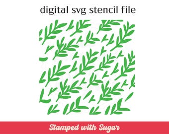 Leaves | SVG FILE |Cookie Stencil  | Pattern | Cute Modern | Instant Download | Digital File