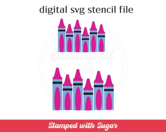 Crayon 3pt Scatter | SVG FILE | School| Cookie Stencil | Digital File