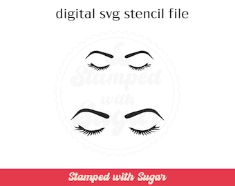 Eyelash Eyebrows SVG FILE | | Makeup  | Cute  Girly  | Cookie Stencil | Digital File  | Instant Download