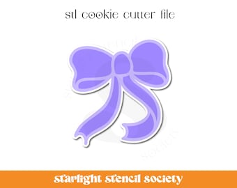 Bow 2 Coquette STL Cookie Cutter File | Basic Shape | Valentines Candy  | Custom Cookie Cutter | Instant Download