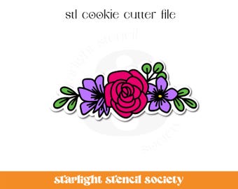 Floral Bouquet 2 STL Cookie Cutter File | Basic Shape | Custom Cookie Cutter | Instant Download
