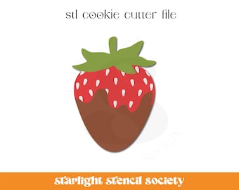 Strawberry STL Cookie Cutter File | Basic Shape | Food | Custom Cookie Cutter | Instant Download