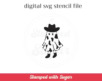 Cowgirl Ghost PYO | SVG FILE | Cookie Stencil | Halloween | Digital File