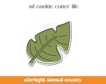 Tropical Leaf STL Cookie Cutter File | Basic Shape | Summer | Custom Cookie Cutter | Instant Download