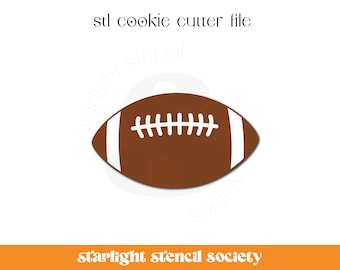 Football STL Cookie Cutter File | Basic Shape | Sports Fall | Custom Cookie Cutter | Instant Download