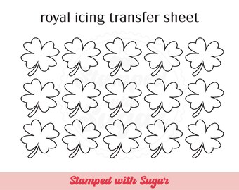 Shamrock Royal Icing Transfer Sheet | Cookie Printable | Clover St Patricks | Digital File
