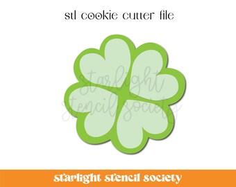Clover Heart STL Cookie Cutter File | Basic Shape | St Patricks Day | Custom Cookie Cutter | Instant Download