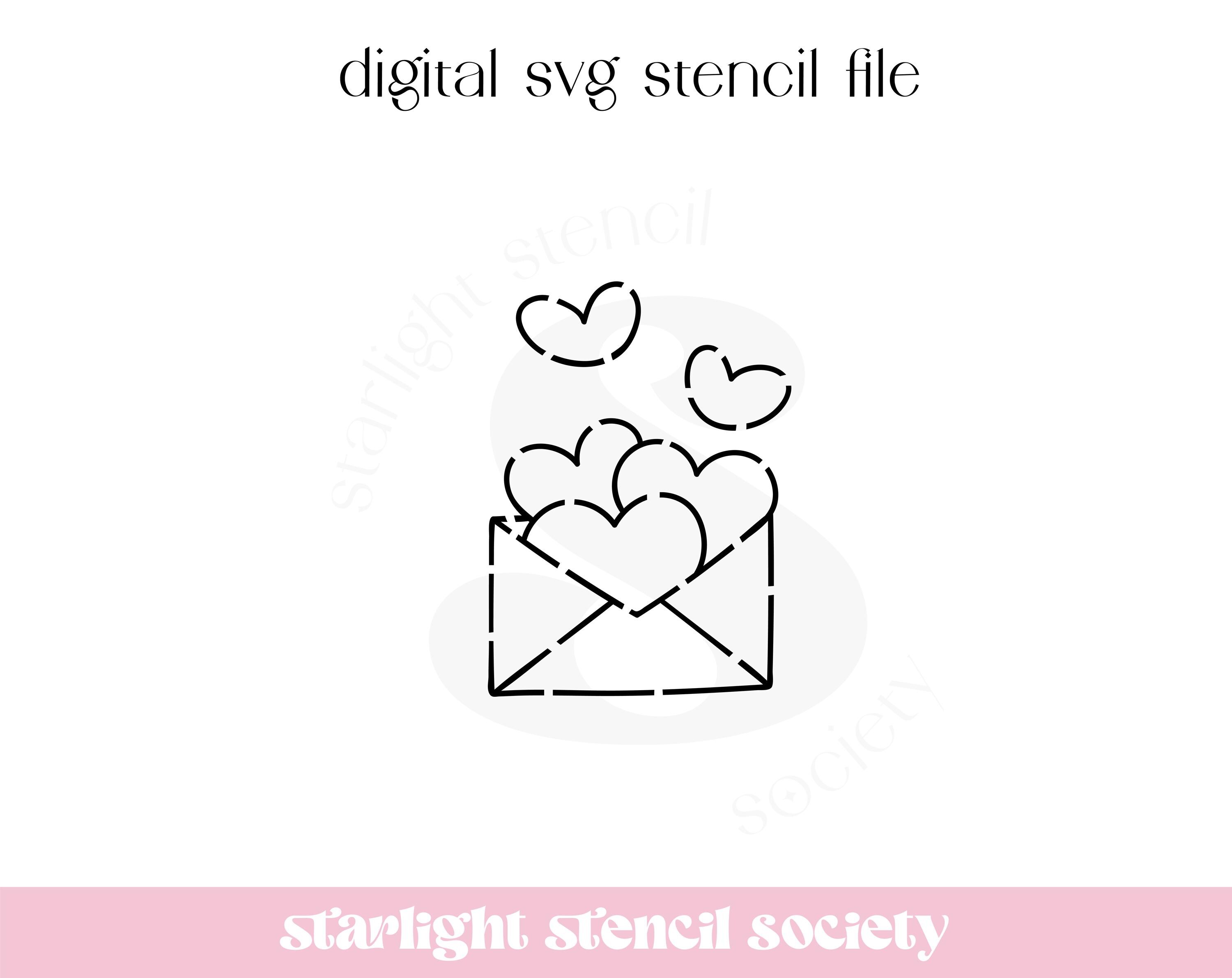 Love Letters PYO | SVG FILE | Valentines | Cookie Stencil | Paint your Own | Digital File