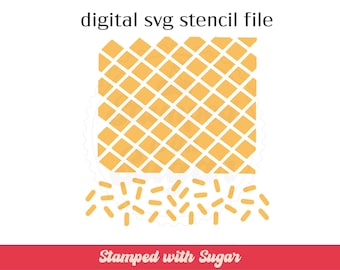 Waffle Cone |  SVG FILE |  Sprinkles | Ice Cream | Summer | Cookie Stencil | Food | Digital File