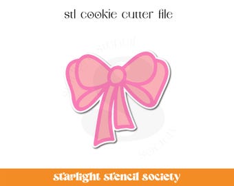 Bow 3 Coquette STL Cookie Cutter File | Basic Shape | Valentines Candy  | Custom Cookie Cutter | Instant Download