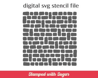 Cobblestone | SVG FILE | Ground | Brick | Cookie Stencil | Background | Digital File